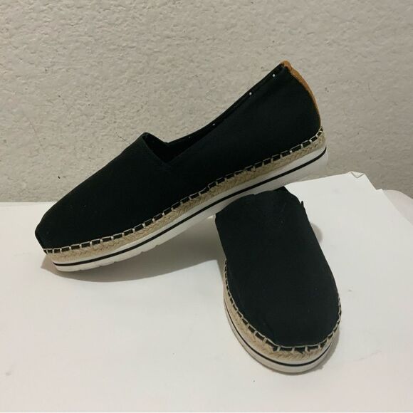 New BOBS From Skechers Women's Size 10 Shoe with Memory Foam Black Canvas Flats - Picture 7 of 12